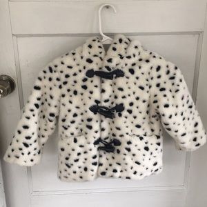 102 Dalmatians Faux Fur Black and White Coat